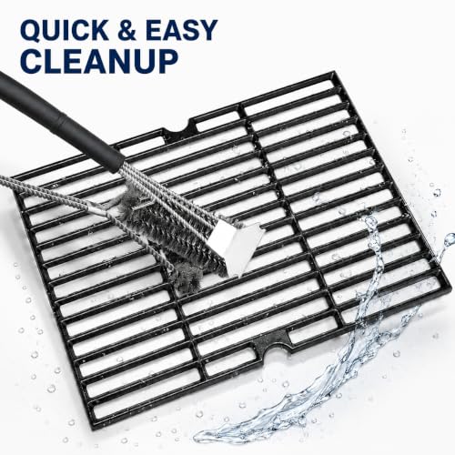 Image of Hisencn 70-01-634 Grill Cooking Grates for Dyna-Glo DGF350CSP DGF350CSP-D DGH353CRP, 15.5'' X 21'' for Dyna Glo 2 Burner Gas Grill Grates, Cast Iron Grill Parts for Blue Rhino Grill GBC1932L