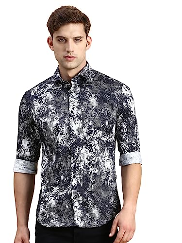 Image of SHOWOFFFF Men Printed Casual Shirt | Spread Collar Full Sleeves Cotton Shirt for Mens | Slim Fit Regular Length Shirt for Men's