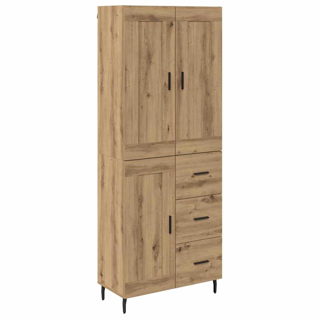 vidaXL Highboard 2 pcs Artisan Oak Engineered Wood and Glass, Stylish Furniture, Rectangular Highboard, Modern Storage Solution, Functional Sideboard, Indoor Fixture, Dining Room Accent