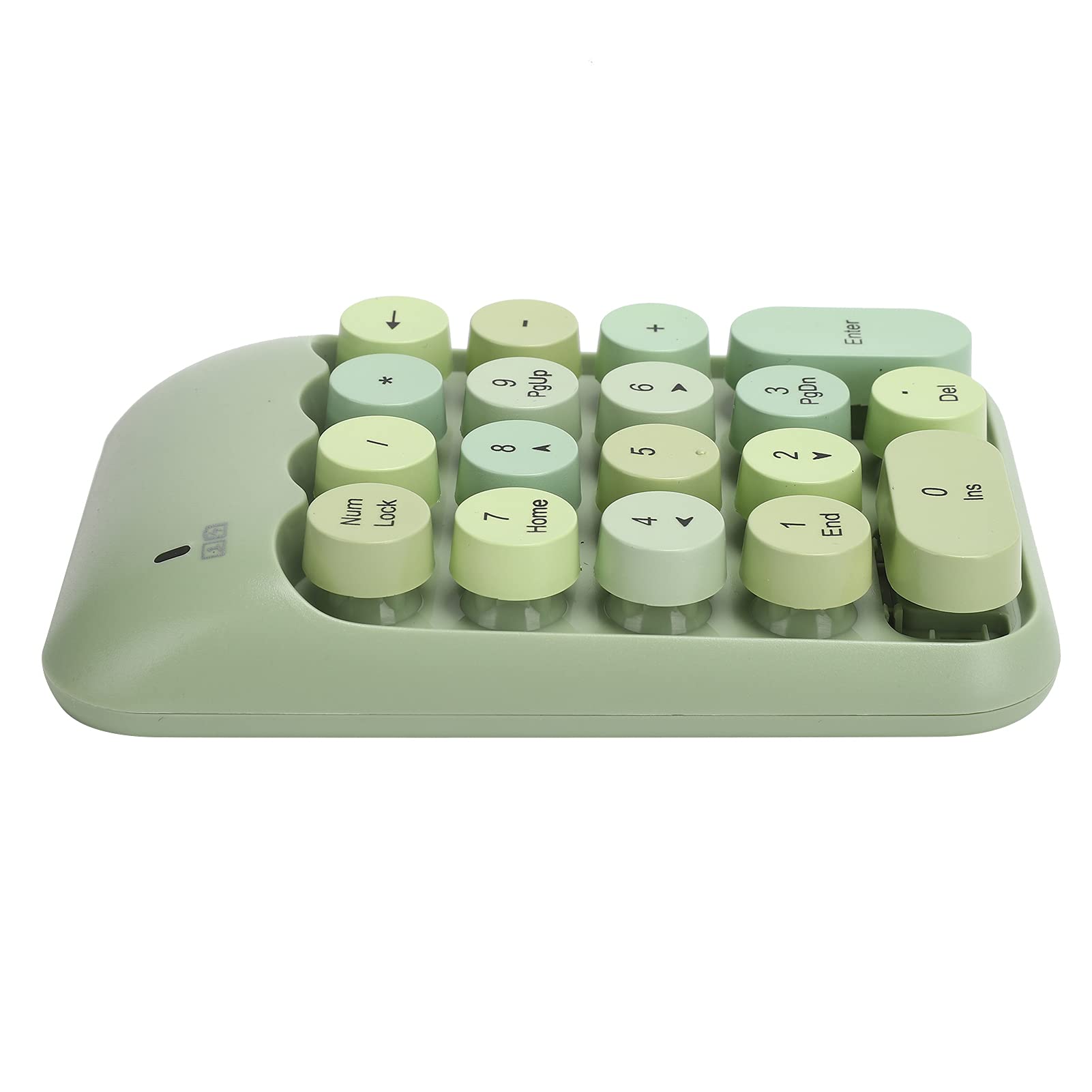 Pavé Numérique Mécanique, Pavé Numérique sans Fil 2.4G à 18 Touches, Clavier Numérique Rétro Mignon de Couleur Mélangée, pour PC, Ordinateur Portable, Ordinateur Portable, Etc.(Vert)