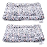 PRETYZOOM 2個 ペット用あったか厚手マット 犬猫兼用 防寒保温クッション フワフワ軽量 持ち運び便利 寝床暖かく冬の冷え対策に