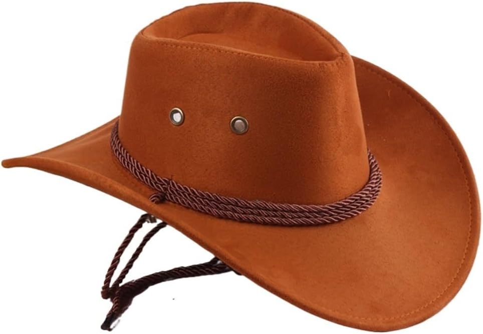 Western Cowboy Hat Men Hat for Gentleman Cowgirl Jazz Cap with Suede Sombrero Cap Holiday Costume Party