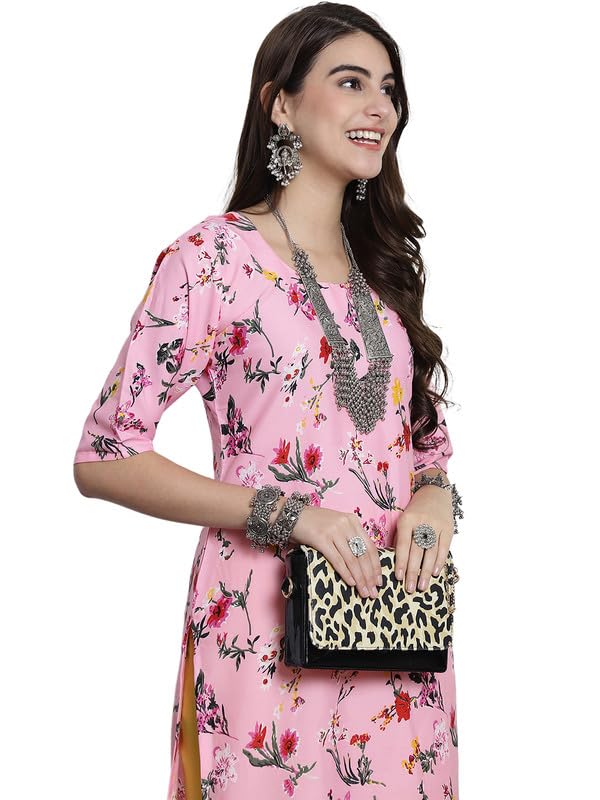 Image of 7Threads Kurti for Women|Kurti|Kurta|Kurta for Women|Crepe Kurti|Printed Kurta|Crepe Straight Kurti Kurti