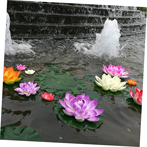 HOOTNEE 7pcs Lotus Decoration Rose Decor Plants for Outside Faux Greenery Leaf Plant Flowers for Decoration False Lotus Leaves Lotus Adornment for Pool Artificial Lotus Decor Pool Decor 7c