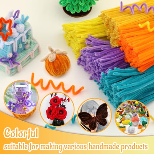 Image of Mnuizu 200Pcs Pipe Cleaners, Chenille Stems Pipe Cleaner Craft Supplies | Pipe Cleaners Craft, Fuzzy Sticks Christmas Craft Supplies for DIY Art & Creative Crafts Decorations, Golden