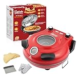 YIBAKE Electric-Pizza-Oven, 31cm Pizza Stone, 1200W Countertop-Pizza-Maker, 4-Min-Pizza in Pizza Oven Indoor, Dual Temp control, with Pizza Peels & Scraper Red