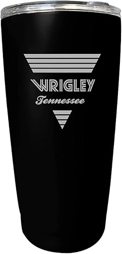 R and R Imports Wrigley Tennessee Souvenir 16 oz Black Stainless Steel Tumbler Retro Design