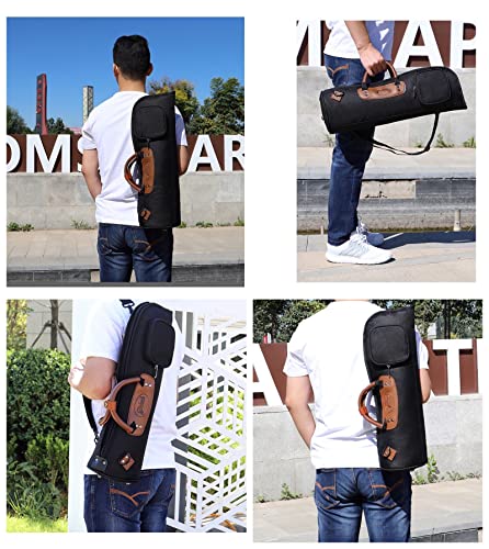 Trumpet Gig Bag 1200D Water-resistant Oxford Cloth Adjustable Strap with 15mm Cotton Padded Trumpet Case