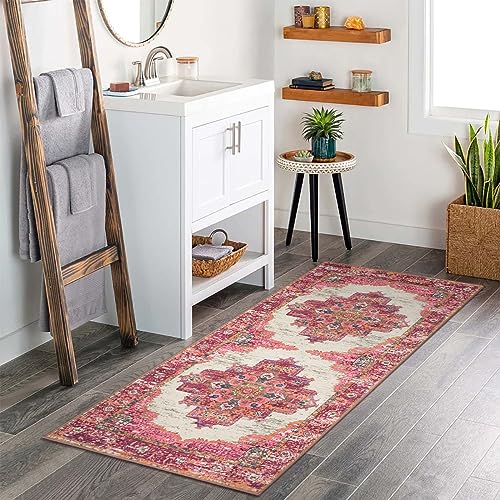 Lanffia Persian Hallway Runner Rug 2X5, Medallion Bedroom Rug Bohemian Kitchen Runner Rug Non-Slip Washable Cute Boys Girls Room Rug Low-Pile Floor Carpet For Laundry Room Entrance Bathroom #TOP5