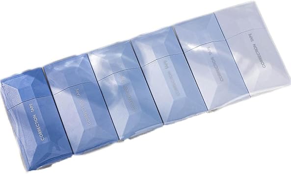 6Pcs Correction Tape, Mini White Out Tapes with Cover for Note Taking, Marking, Crafting, Correct Correction Tape Roller for School Classroom Office Home Kids Students Blue
