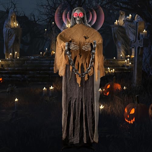 72.8'' Halloween Decorations Outdoor with Light-Up Eyes & Spooky Sound