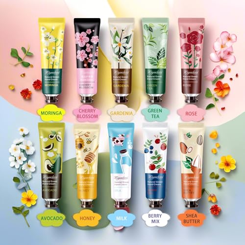 MIYUELENI 10 Pack Hand Cream Gift Set, Moisturizing Hand Lotion Travel Size for Dry Hands,Birthday &Teen Girls,Teacher Appreciation Gifts,Nurses Week Gifts, Mini Bulk Gifts