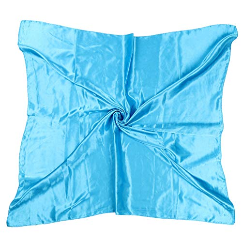 35" Womens Large Satin Square Scarf Silk Feeling Hair Wrapping Gift Headscarf Scarves, Sky Blue, One Size
