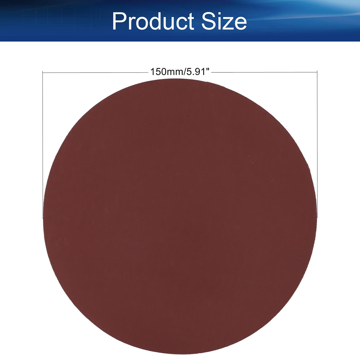 Auniwaig 10PCS 2000 Grit 6 Inch 150mm Dia Hook and Loop Sanding Disc No Hole Orbital Sandpaper with Tack Cloth,Aluminum Oxide Round Flocking Sandpaper,Red