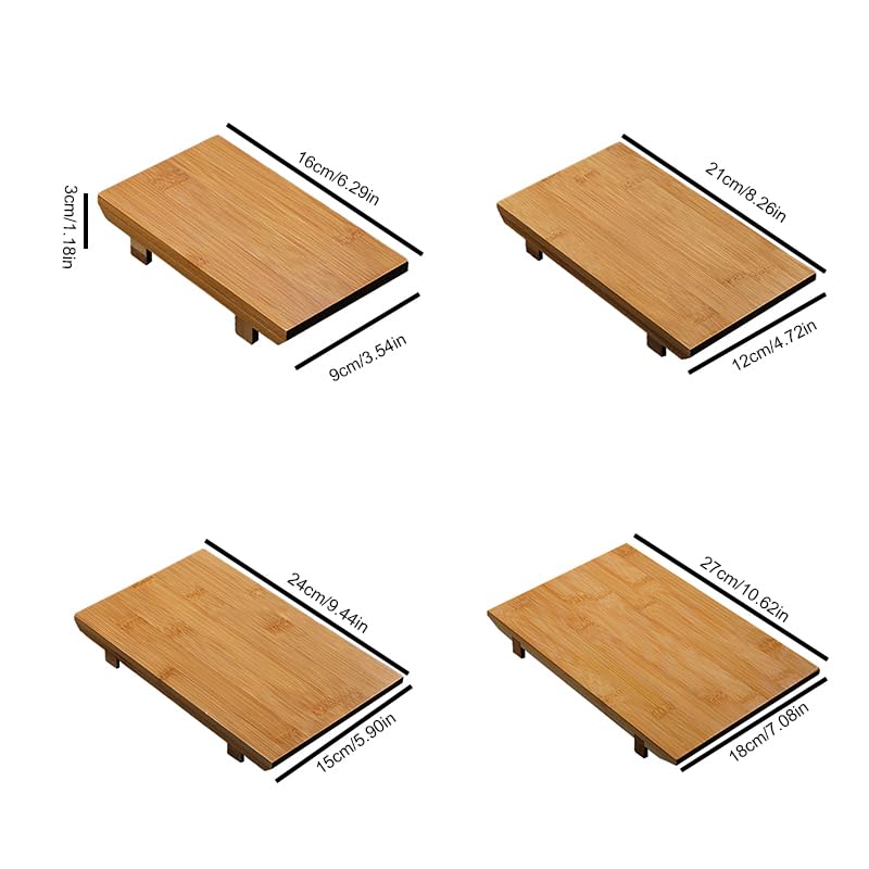 Amazon.co.jp: Yavoluy 寿司盛台 木製 矩形 4本足 刺身盛台 寿司ツール