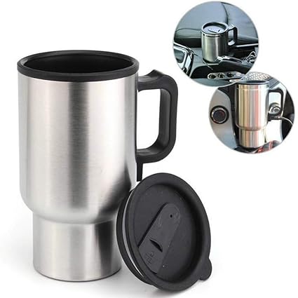 You God Stainless Steel Travel Outdoor Heated Warm Car Plug Electric Mug Kettle