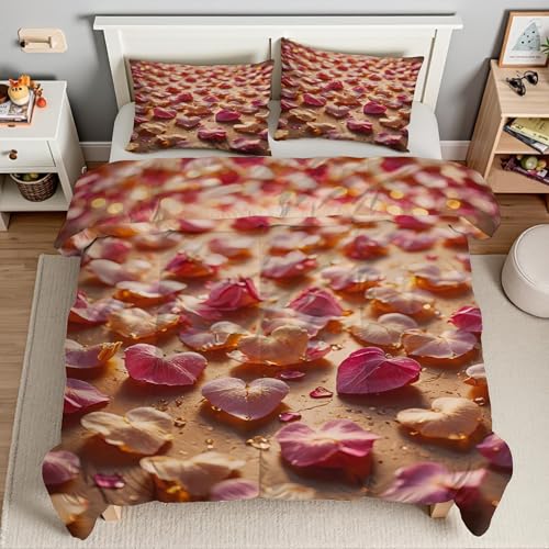 Housse de couette 200x200 microfibre douce avec fermeture éclair solide pour lit romantique