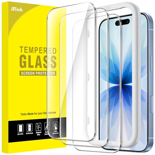 JETech Pellicola Protettiva per iPhone 17 6,3 Pollici, Vetro Temperato Film con Strumento di Facile Installazione, 9H Durezza, Compatibile con Custodia, 3 Pezzi
