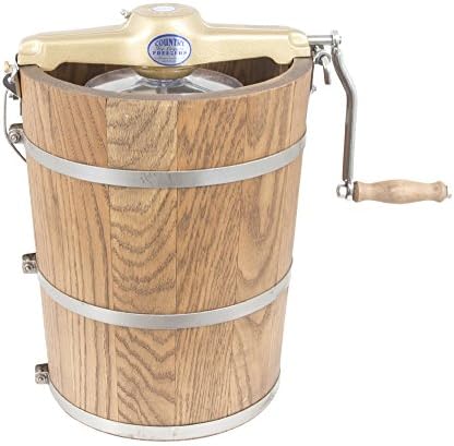 6 qt Country Ice Cream Maker - Classic Wooden Tub - Hand Crank