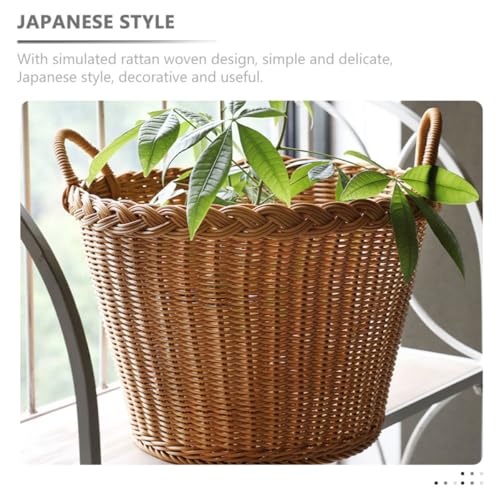 Panier à linge en rotin synthétique de haute qualité avec finition tressée lisse