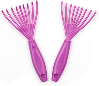 AKOAK 2 Pcs Handle Comb Cleaner Plastic Curly Hair Comb Cleaning Claw Hook Hairpin Cleaning Tools