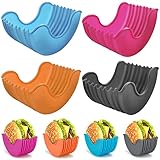 Qoyapow 4Pcs Retractable Burger Fixed Box Adjustable Hamburger Holders Reusable Washable Retractable Hamburger Clip Silicone Rack Holder Burger Box for Burger Lovers Adults and Children