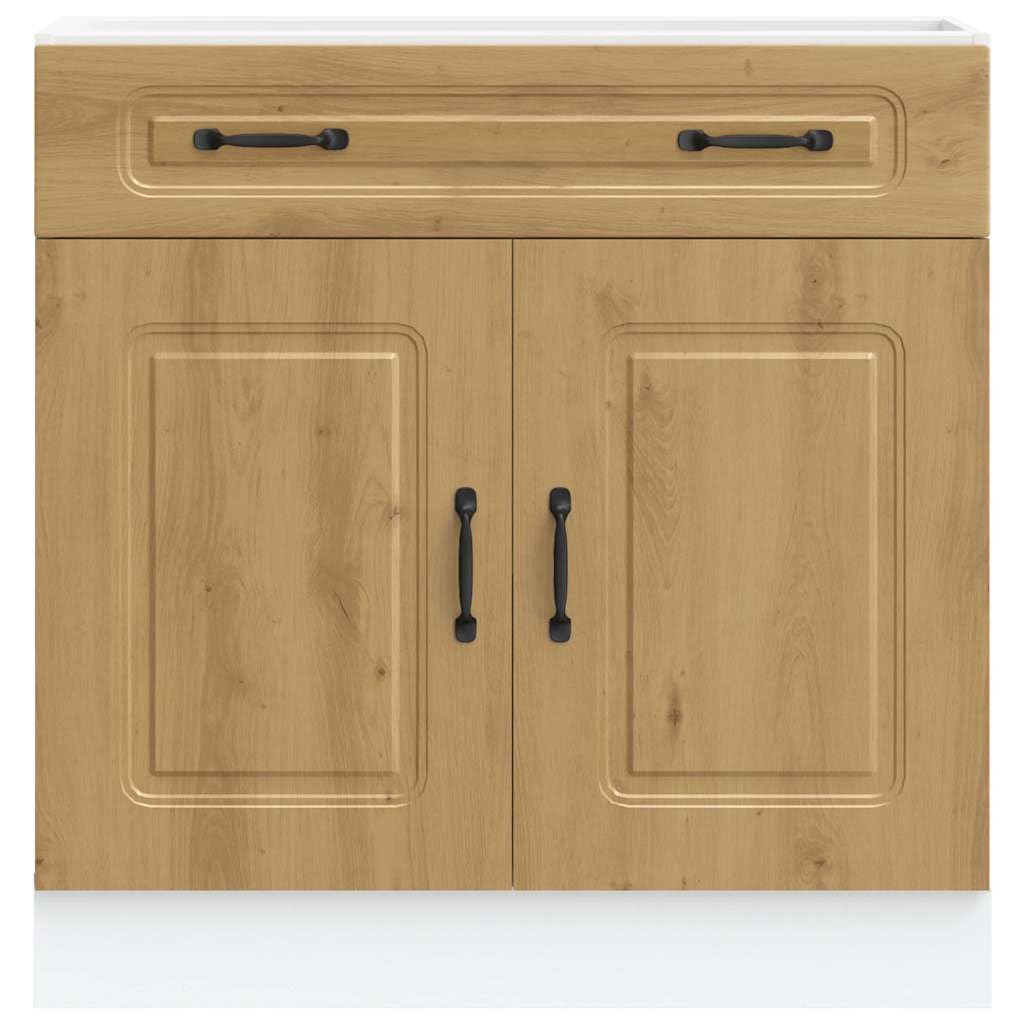 Kalmar Artisan - Mobiletto da cucina in rovere Artisan, 80 x 46 x 81,5 cm, con piedini regolabili, molto spazio, robusto e facile da pulire, ideale per mobili da cucina e armadietti da cucina