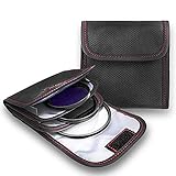 Filter Case, 2PCS 3-Pocket Camera Lens Filter Carry Case Professional Photography Filter Holder Belt Bag Pouch Water-Resistant and Dustproof Design for 25mm-82mm Filters by DomeStar