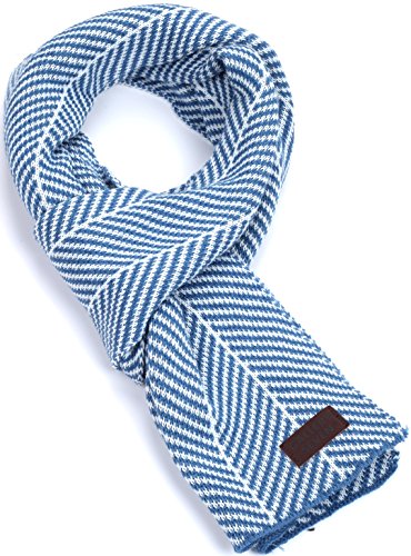 Gallery Seven Winter Scarf For Men, Soft Knit Scarves, In An Elegant Gift Box - Lightt Blue/White - One Size #TOP1