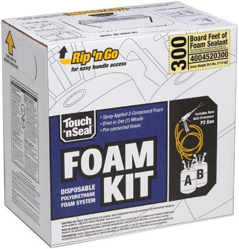 Touch N Seal 4004520300 Home Sealing Low Density DIY Insulating Foam Kit 300 BF