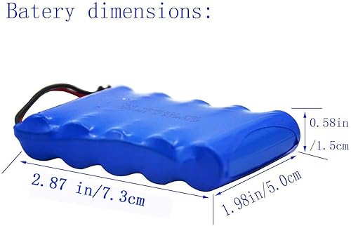 Miniatura 2 de Blomiky Paquete de 2 baterías recargables Ni-CD AA de 6.0 V 700 mAh, enchufe SM2P y 2 cables de carga USB, aptos para la versión antigua de 11.5