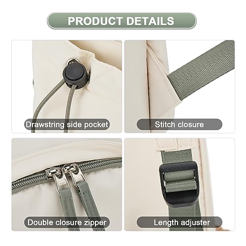 Backpack Lightweight bag Waterproof college backpack for cute Aesthetic backpack Casual Daypack for Men Women(Beige Green)4