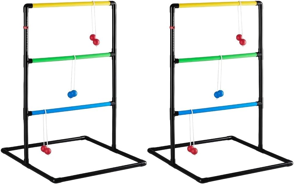 Ladder Ball, Golf Tossing Ball Set for Ladder Toss Game, Ladderball Outdoor Games for Lawn & Backyard for Adults, Complete with 6 Bolas, Scoreboards