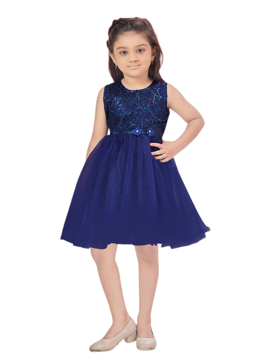 AarikaGirls Maroon Color Net Frock