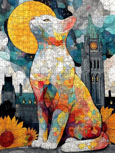 Puzzle de Gato Abstracto 3000 Piezas Regalo Original Adultos Rompecabezas 3D de Decoración