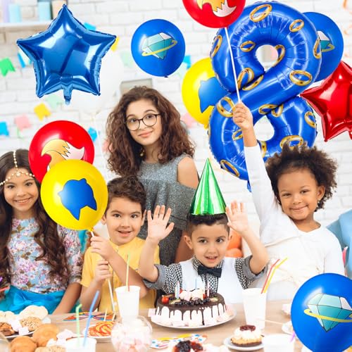 Image of number 40 inch blue and gold ring balloon set birthday number decoration aluminum film balloon suitable for boys and girls blue theme party cartoon party decoration supplies (8)
