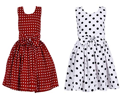 Image of Casual Frock for Baby Girls,Blue Printed and Olive Printed,Pack of 2