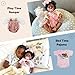 Black Baby Magic Reborn Destiny Doll w/Accessories, 6 Piece Gift Set Playset, Realistic Soft Body, Lifelike 17 Inch Newborn Babies, Curly Natural Hair, Black, African American Girl (Aria)