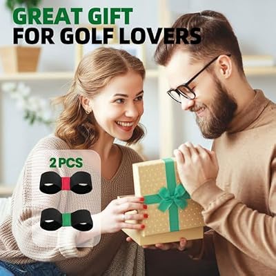 Golf Swing Trainer Aid 2pcs Portable Golf Training Aid for Beginners, Swing Correcting Arm Band to Improve Golf Swing Mechanics, Durable & Lightweight Design for Indoor & Outdoor Use - Green&Red