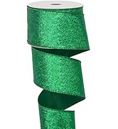 Gold Ribbon AnyDesign Christmas Wired Edge Ribbon 2.5 Inch White Green Christmas Tree Craft Ribbon 1157130