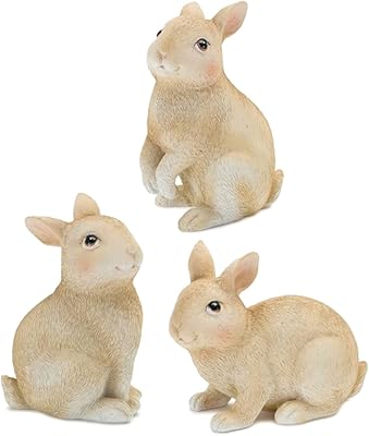 Amazon.com: MayRich Company 53513 Bunny Rabbit Grey 5 x 4 Inches Resin ...