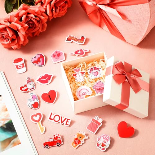 Image of Memorywuu 120 Pcs Valentines Day Pins Bulk Lapel Acrylic Pin Women Backpack Brooch Colorful Pins Gifts for Classroom Exchange Galentines Party Decoration