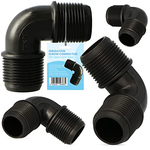 Instalguru Gomito PVC 3/4" AG x 3/4" AG per tubi di irrigazione, sistema di irrigazione per giardino