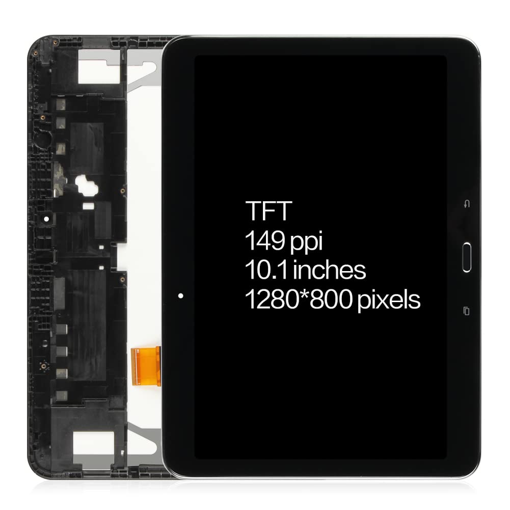 A-MIND for Samsung Galaxy Tab 4 10.1 LCD Display Touch Digitizer(Black with Frame) Screen Replacement SM-T530 SM-T531 SM-T535 SM-T537A SM-T537V Full Assembly Repair Kits with Tools