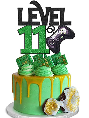 Level 11 Game Birthday Cake Topper - Video Game Boy's 11Th Birthday Level Up Party Cake Supplies - Game On Winner Gaming Party Decoration #TOP9