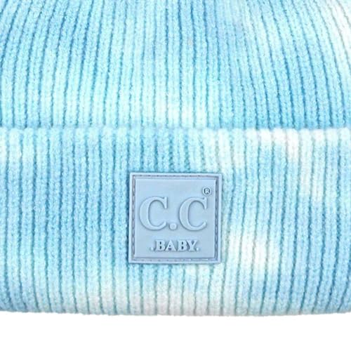 C.C Kids' Babies' Soft Stretch Cable Knit Faux Fur Pom Pom Beanie Hat2