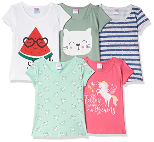 Image of MOMS LOVE Girl's Regular Baby and Toddler T-Shirt Set (HFC110126XXGTST Multicolor 3 03-04YRS)