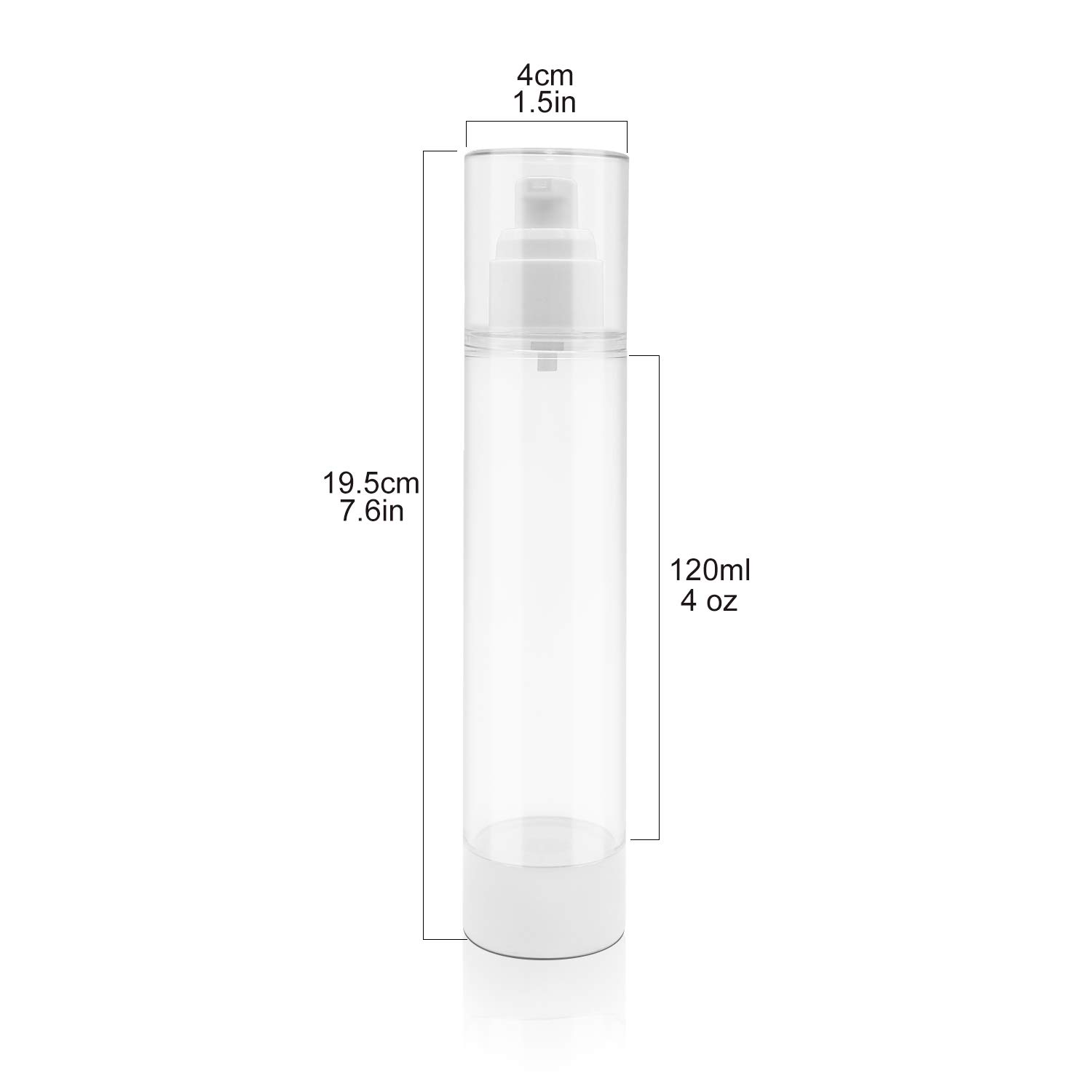 TRENDBOX Airless Vacuum Pump Travel Bottles for Lotions and Creams