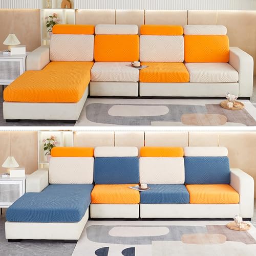 Housse de canapé extensible bleu pour protéger votre salon - 8