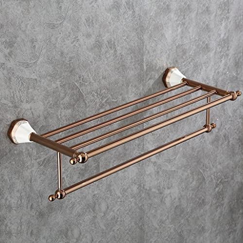 Porte-serviette de salle de bain mural double étagère anti-rouille